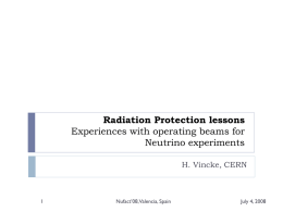 Radiation Protection lessons Experiences with operating