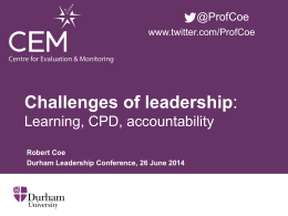 The challenge of leadership - Durham University Community
