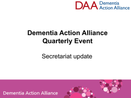 Board update Dementia Action Alliance