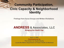 Building Civic Capacity, Engagement, and Action