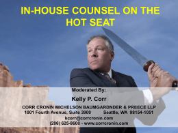 In-house Counsel on the Hot Seat
