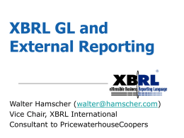 XBRL GL and External Reporting