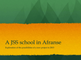 A JSS school in Afranse