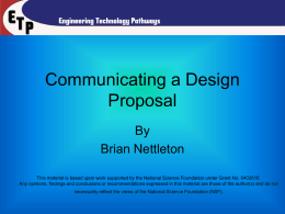 Design Proposal - ETP - Engineering Technology Pathways