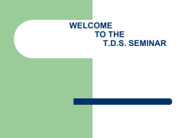 WELCOME TO THE T.D.S. SEMINAR RANGE