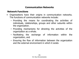 Communication Networks - Athens University of Economics