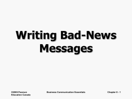 Writing Bad News Messages