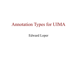 Annotation Types for UIMA