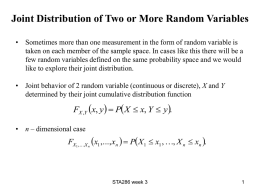 Joint Distributions of 2 or More Random Variables