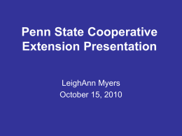 Penn State Cooperative Extension Presentation