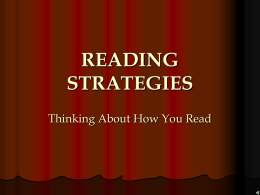 READING STRATEGIES - Murray State University
