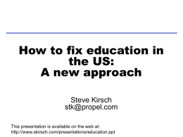 How to fix education in the US: A new approach