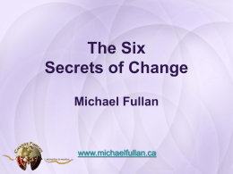 The Six Secrets of Change Michael Fullan