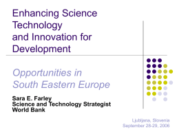 Support to Science, Technology and Knowledge for