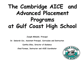 The Cambridge AICE Program/Advanced Placement Program at