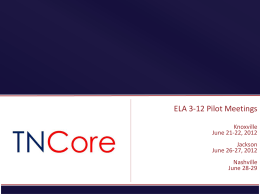 ELA 3-12 Pilot Meetings - TN Core | Education in Tennessee