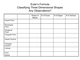 Euler’s Formula Classifying Three Dimensional Shapes