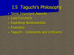 I.5 Taguchi’s Philosophy - University of South Carolina
