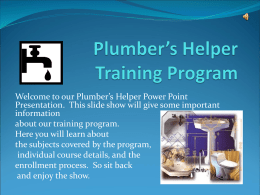 Plumber’s Helper Training Program