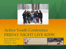 Active Youth Conference FRIDAY NIGHT LIVE KIDS!