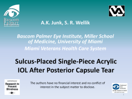 Sulcus-Placed Single-Piece Acrylic IOL After Posterior