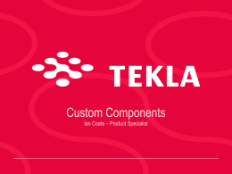 Steel: Custom Components - Tekla | Model