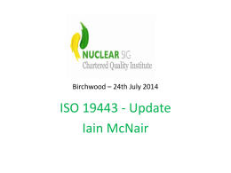ISO 19443 – update – Iain McNair