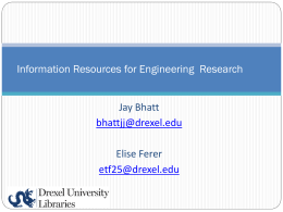 ENGR103 – Researching Information for Engineering Design