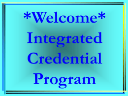 Integrated Credential Program (ICP)