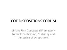 Dispositions definition Model of dispositions COE