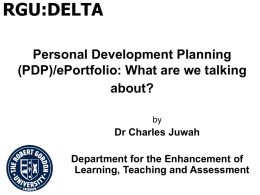 Personal Development Planning (PDP)/ePortfolio: What are