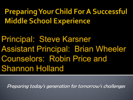 'Preparing Your Child for a Successful Middle School