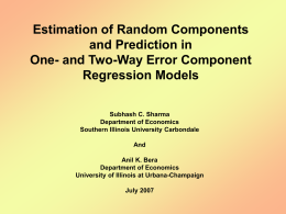 Estimation of Random Components and Prediction in One