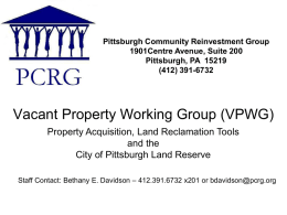 Vacant Property Working Group (VPWG)