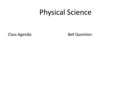 Physical Science - Matanuska