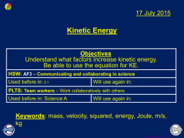 3. Energy and Movement - science