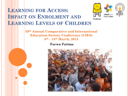Learning for Access: Impact on Enrolment and Learning