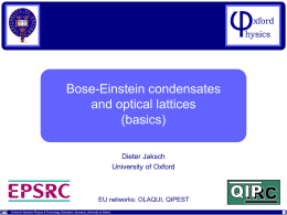 BEC and optical lattices