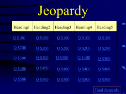 Jeopardy - Tucson Unified School District