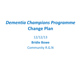 Change Plan - Dementia Champions Network