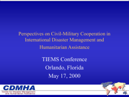 Perspectives on Civil-Military Cooperation in