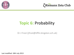 Topic 7: Probability