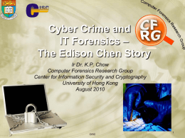 Cyber Crime and IT Forensics – The Edison Chen Story