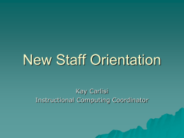 New Staff Orientation