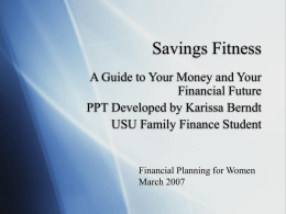 Savings Fitness - Utah State University