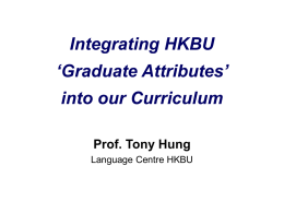 Integrating HKBU Graduate Attributes into our Curriculum