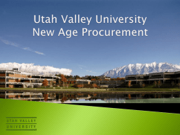 Purchasing Basics - Utah Valley University