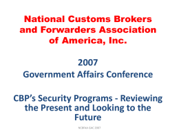National Customs Brokers and Forwarders Association of