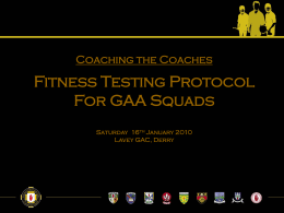Coaching the Coaches – Fitness Testing Protocol