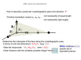 Miller indices and crystal directions